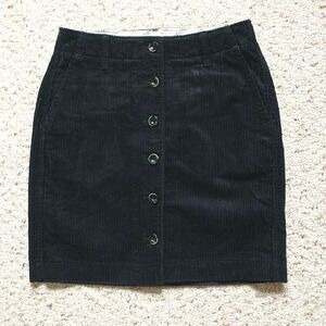 Ines DeLa Fressange X Uniqlo Mini Skirt 0 Blue WhaleCorduroy Front Button Cotton